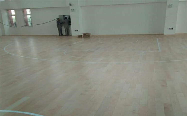 学校室内篮球场馆运动木地板安装施工